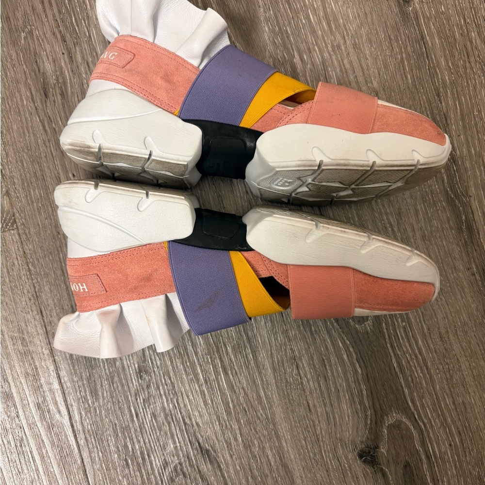 Emilio Pucci Multicolor Elastic Strap Sneakers - Pink, Yellow & Purple